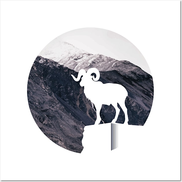 Mountain Goat Nature Design Wall Art by boobear_studio